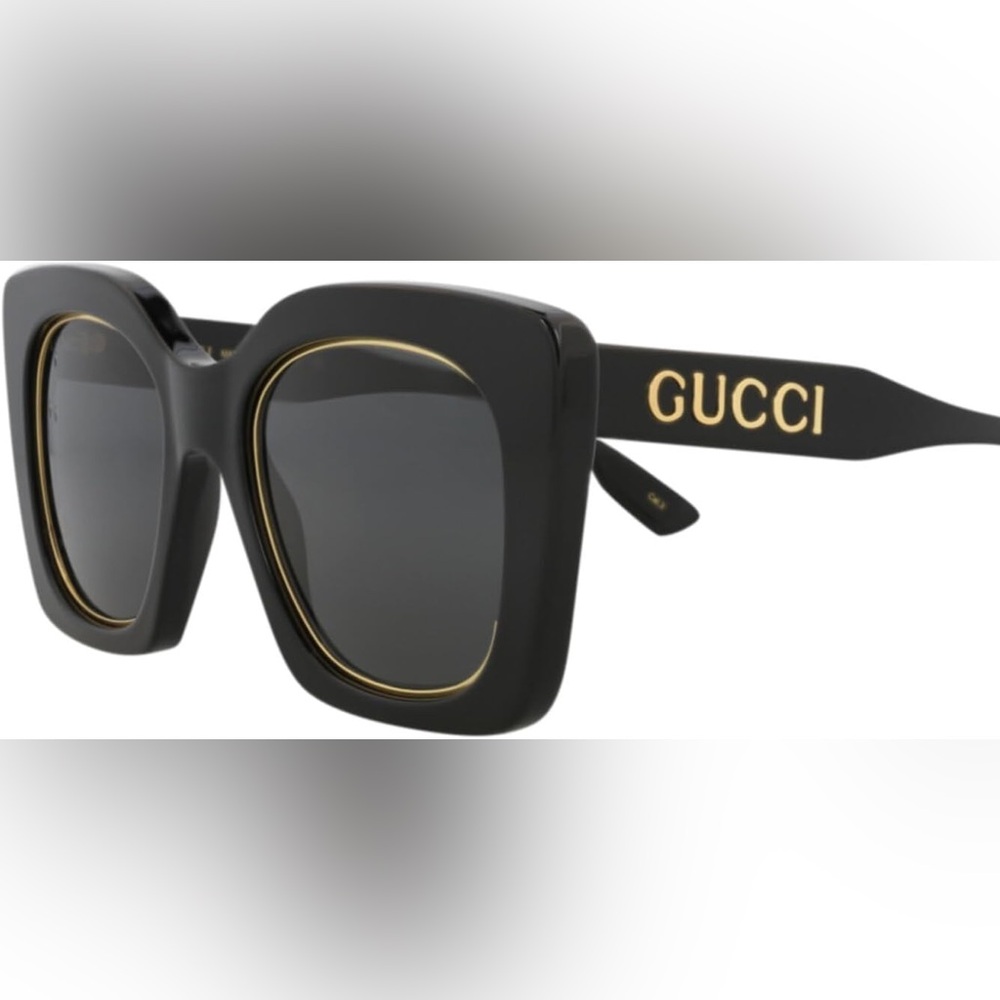 Gucci GG1136SA 001 Sunglasses Women's Black/Grey Square Shape 52-21-150
